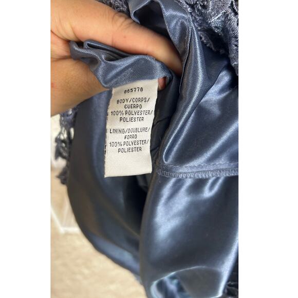 J S Collections Womens Size 8 Periwinkle Blue Lace Overlay Sheath Dress #0381 - Picture 12 of 15